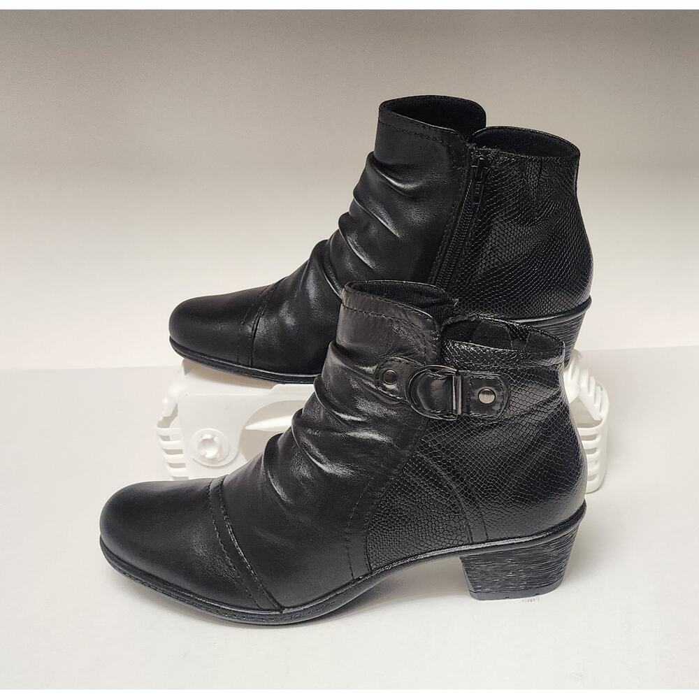 Earth Origins Women's Marietta Malcolm Leather/ Synthetic Black Ankle Boots 9M